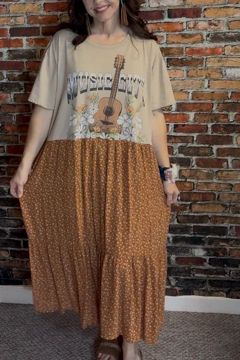 Nashville TN Printed Patchwork Dress