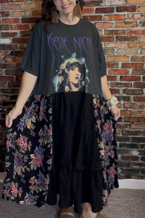 Stevie Printed Patchwork Dress