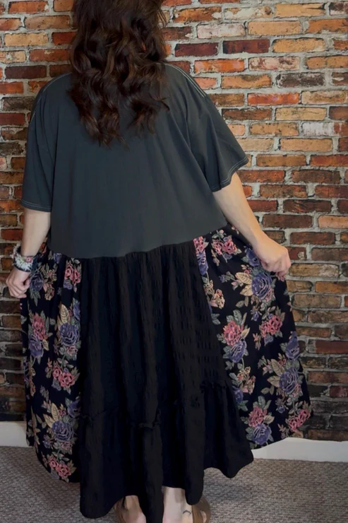 Stevie Printed Patchwork Dress
