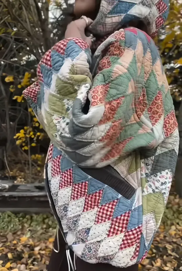 Vintage Quilt Patchwork Hooded Jacket