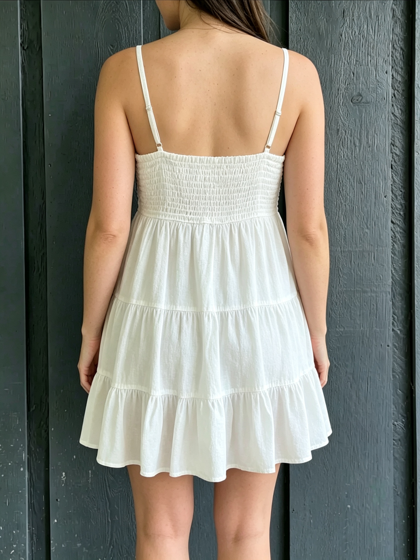 White Tiered Cami Mini Dress