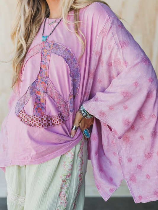 Peace Within Kimono Sleeve Tee Olive