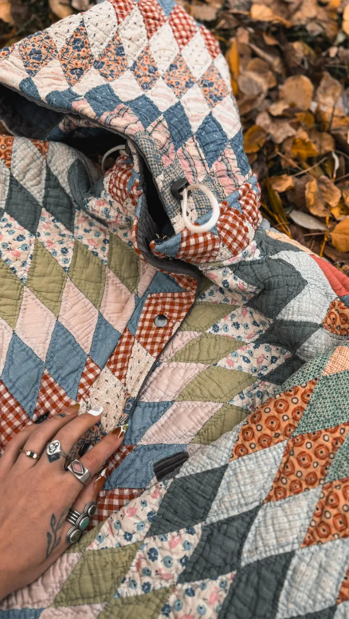 Vintage Quilt Patchwork Hooded Jacket