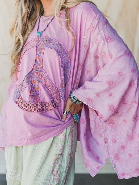 Peace Within Kimono Sleeve Tee Olive