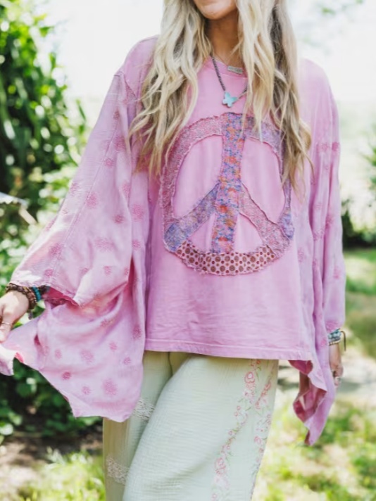 Peace Within Kimono Sleeve Tee Olive