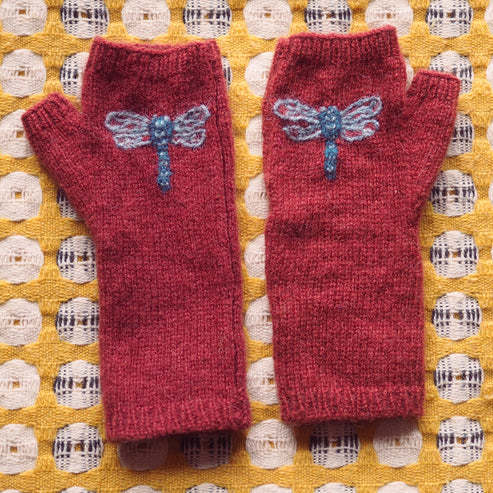 Blue Dasher Dragonfly Gloves