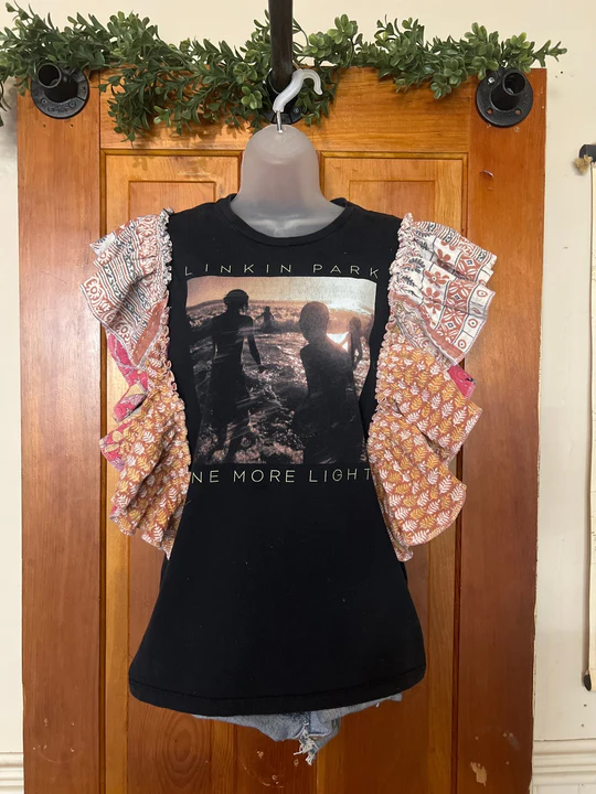 Linkin Park kantha ruffle sleeves tee