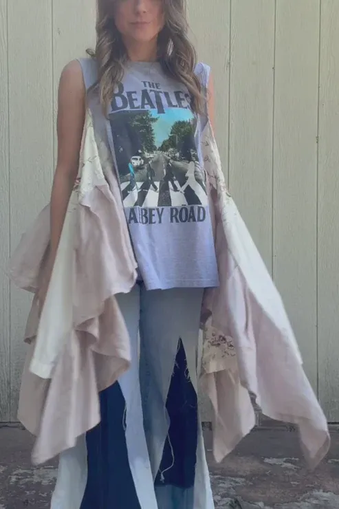 The Beatles-Print Dolman-Sleeve Tee