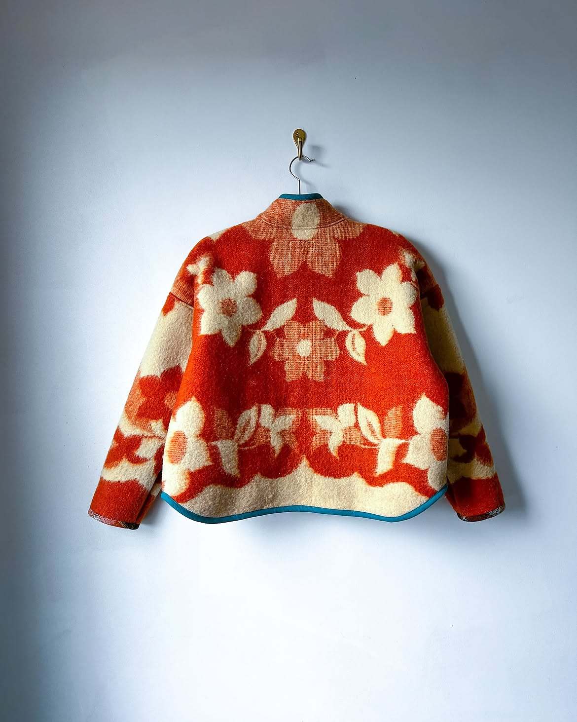 Vintage Floral Wool Blend Cropped Jacket