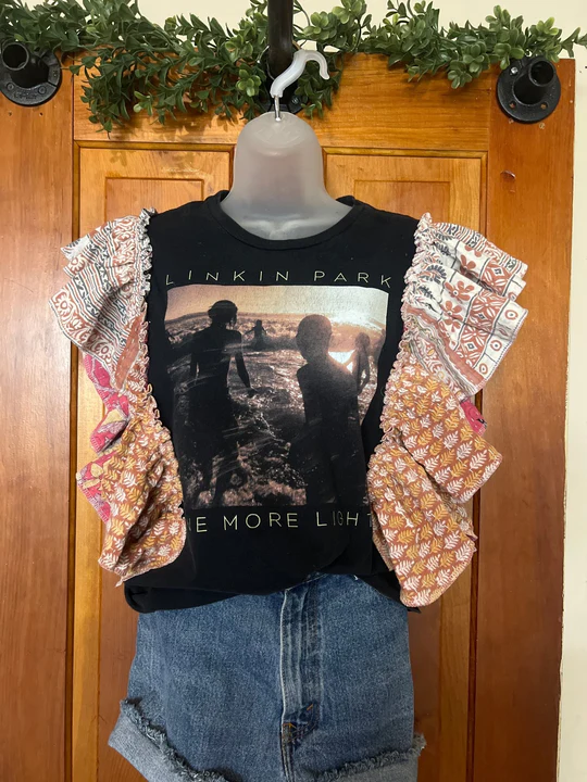 Linkin Park kantha ruffle sleeves tee