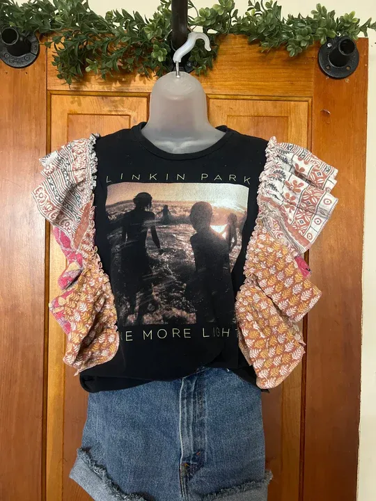 Linkin Park kantha ruffle sleeves tee
