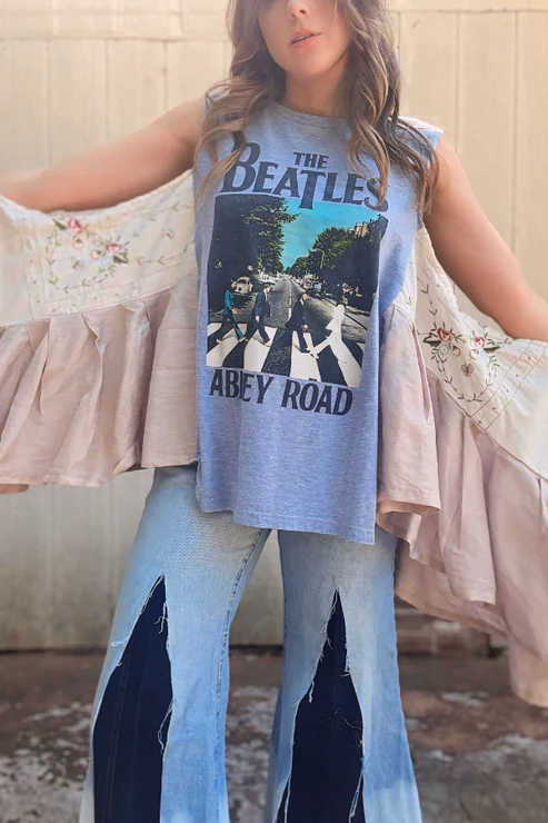 The Beatles-Print Dolman-Sleeve Tee