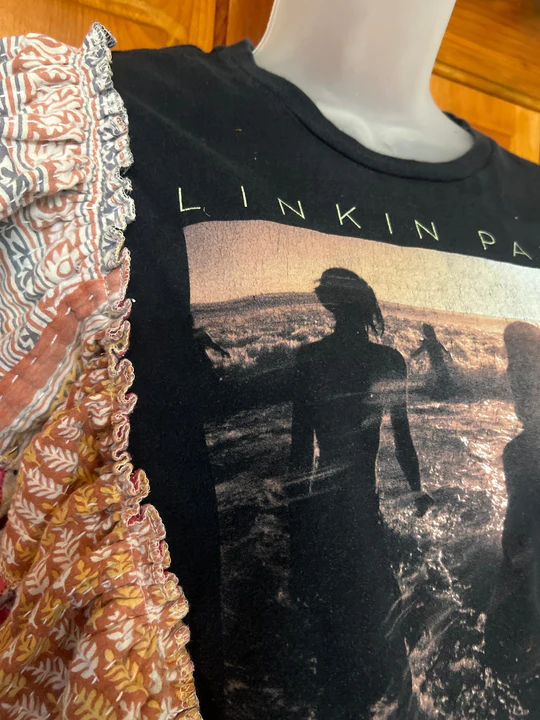 Linkin Park kantha ruffle sleeves tee