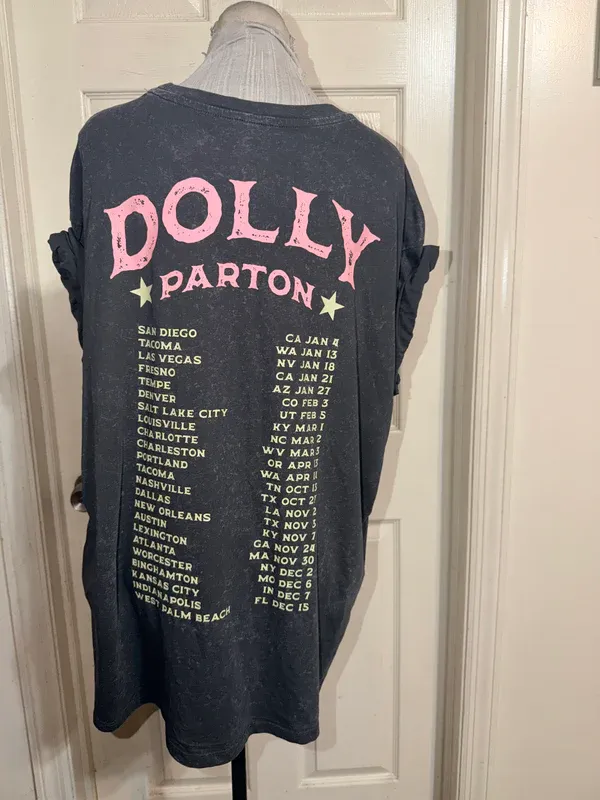 Dolly Parton Double Sided Oversized Distressed Tee