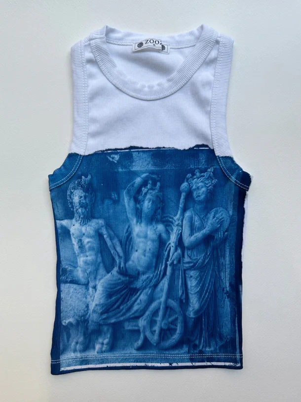 Perge Cyanotype Crop Top