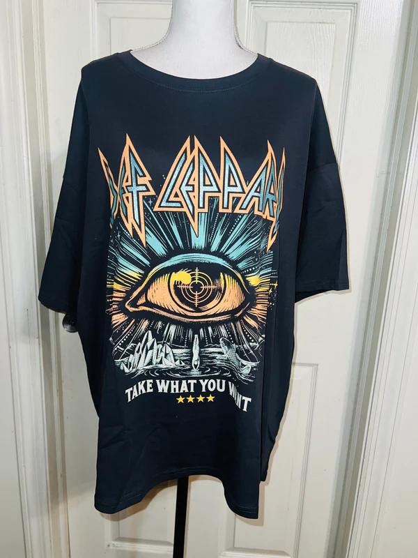 Def Leppard Oversized Distressed Tee