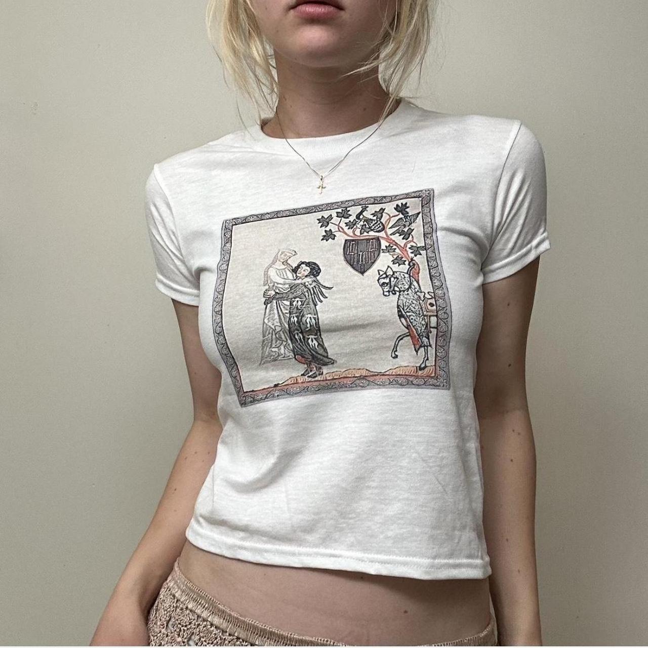 Women's White and Cream T-shirt