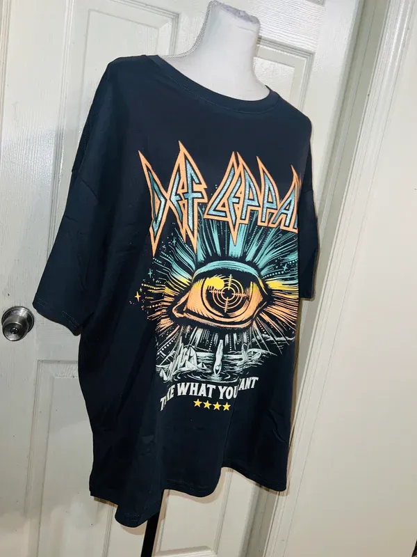 Def Leppard Oversized Distressed Tee