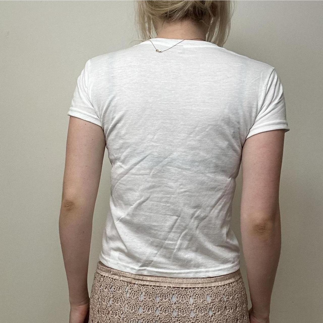 Women's White and Cream T-shirt