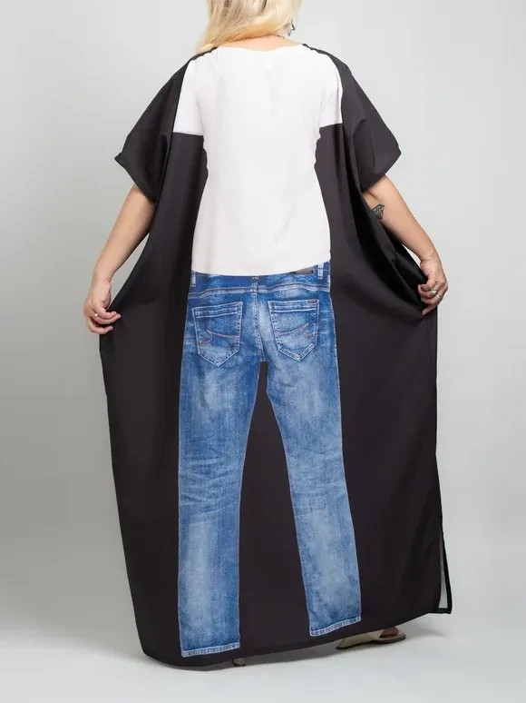 Jeans + Tee Caftan (Black)
