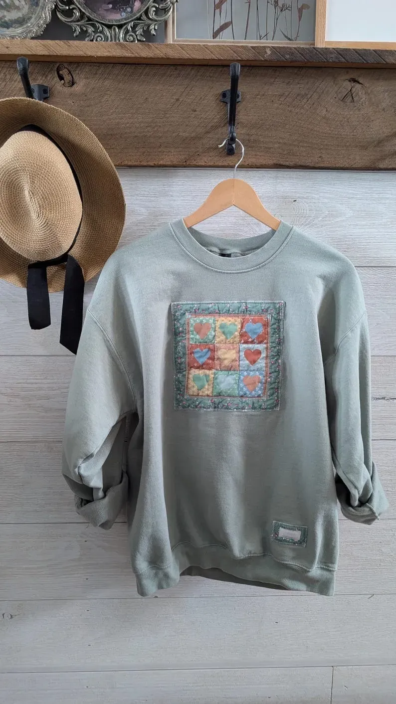 9 Patch Hearts Crewneck