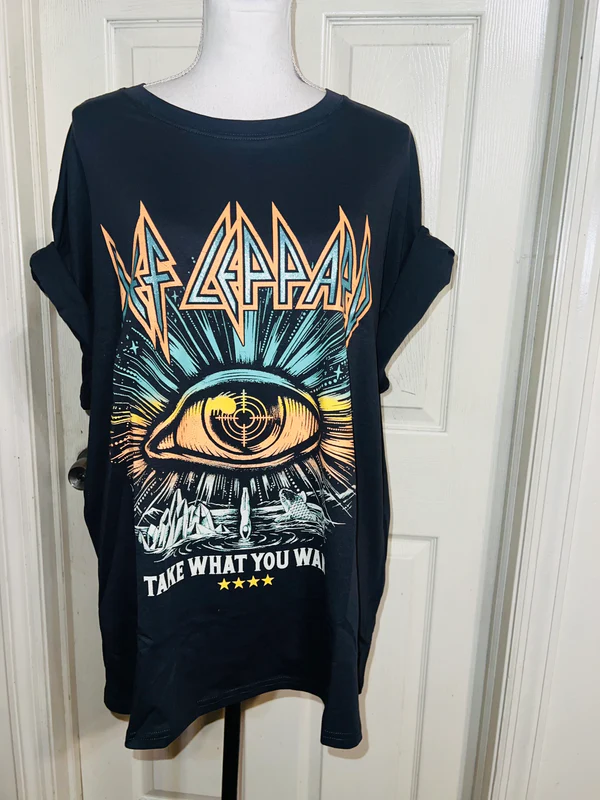 Def Leppard Oversized Distressed Tee
