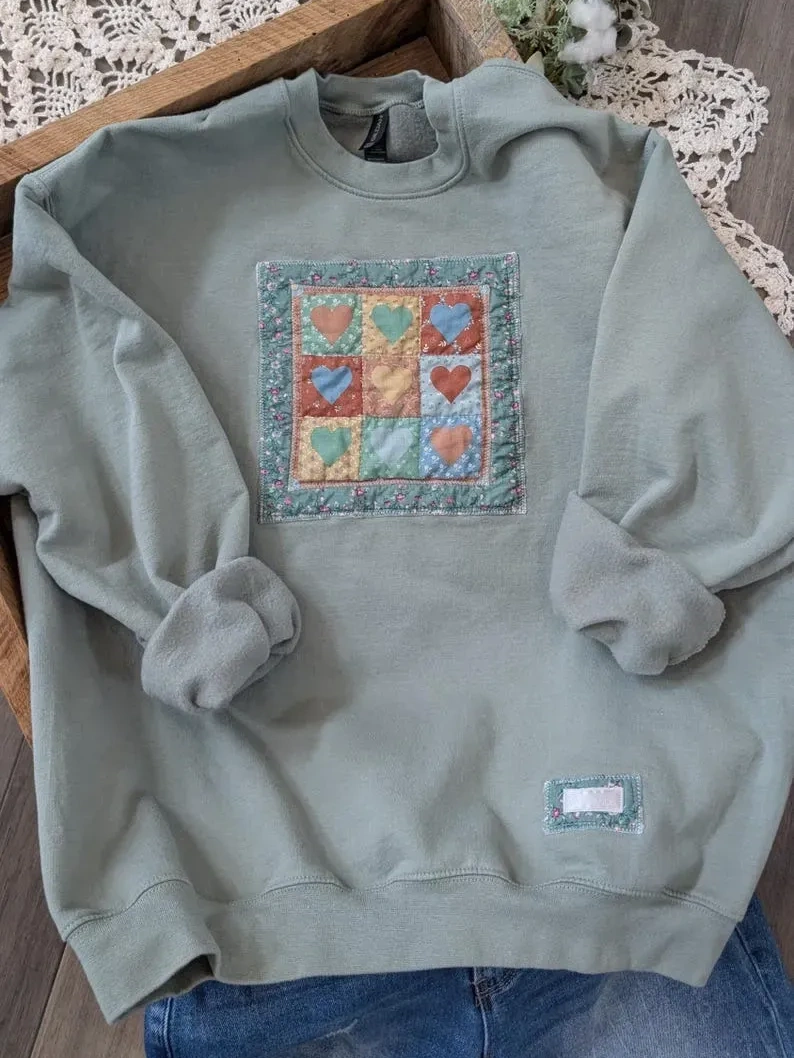 9 Patch Hearts Crewneck