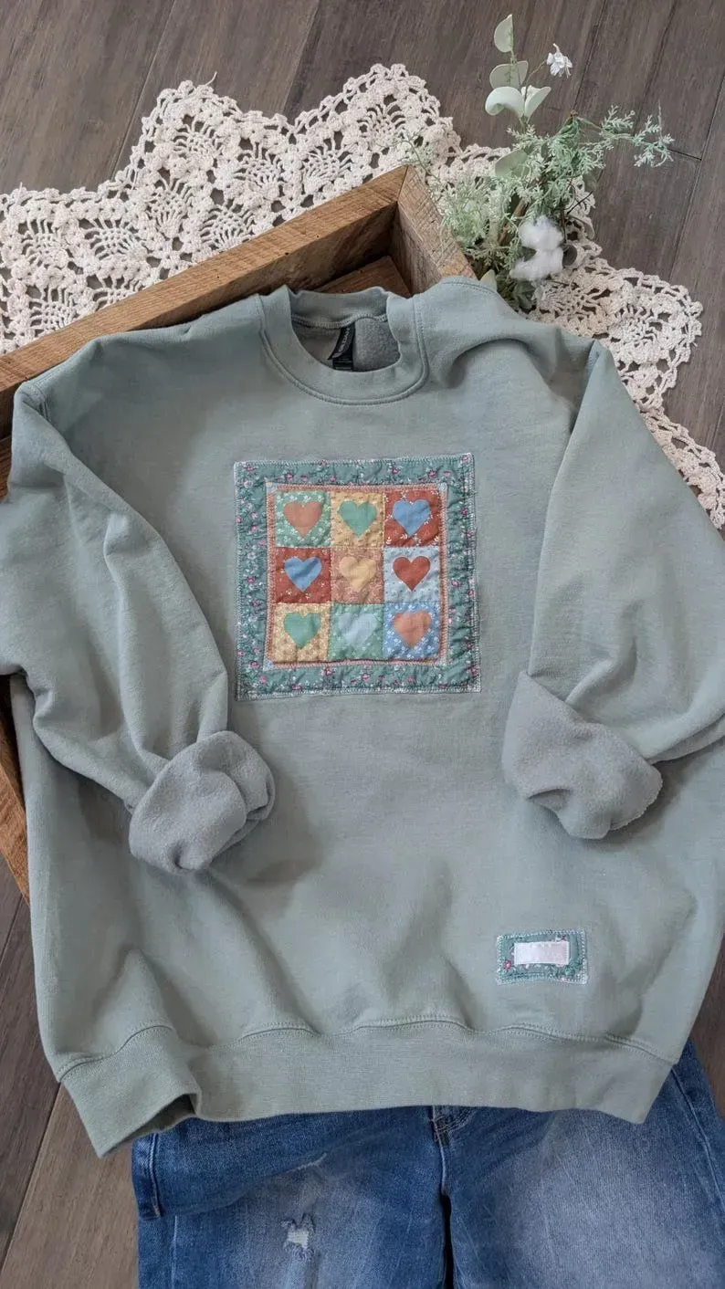 9 Patch Hearts Crewneck