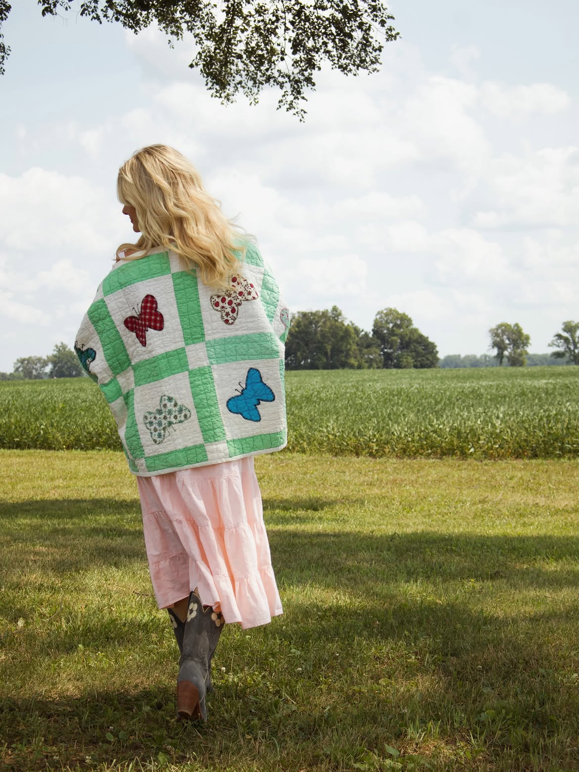 Vintage Butterfly Patchwork Quilted Jacket