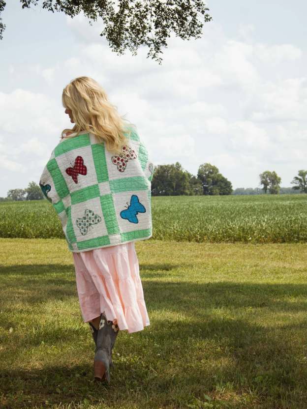 Vintage Butterfly Patchwork Quilted Jacket