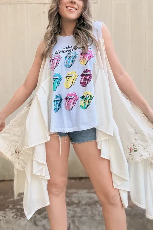 The Rolling Stones Graphic-Print Dolman-Sleeve Tee