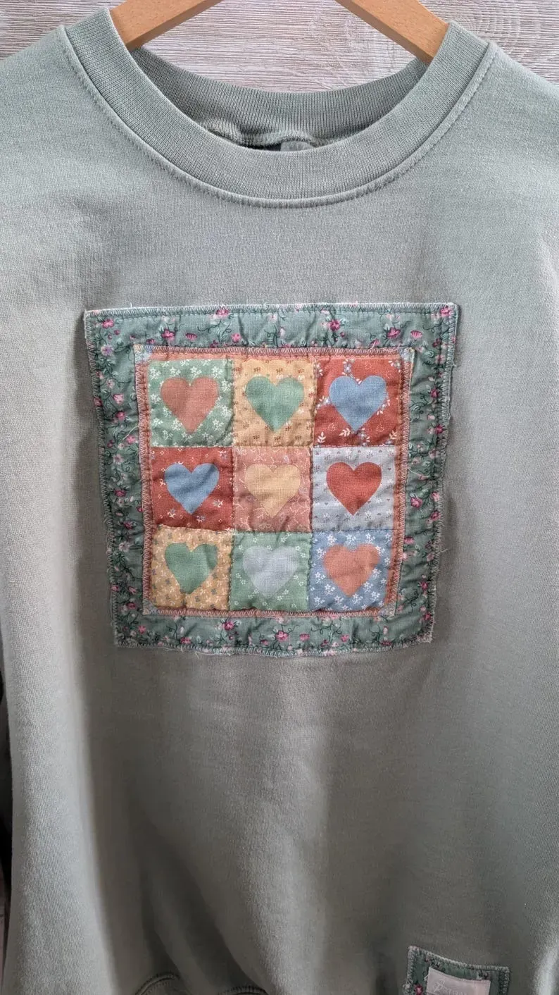 9 Patch Hearts Crewneck