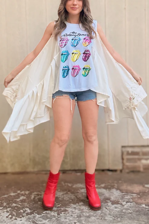 The Rolling Stones Graphic-Print Dolman-Sleeve Tee