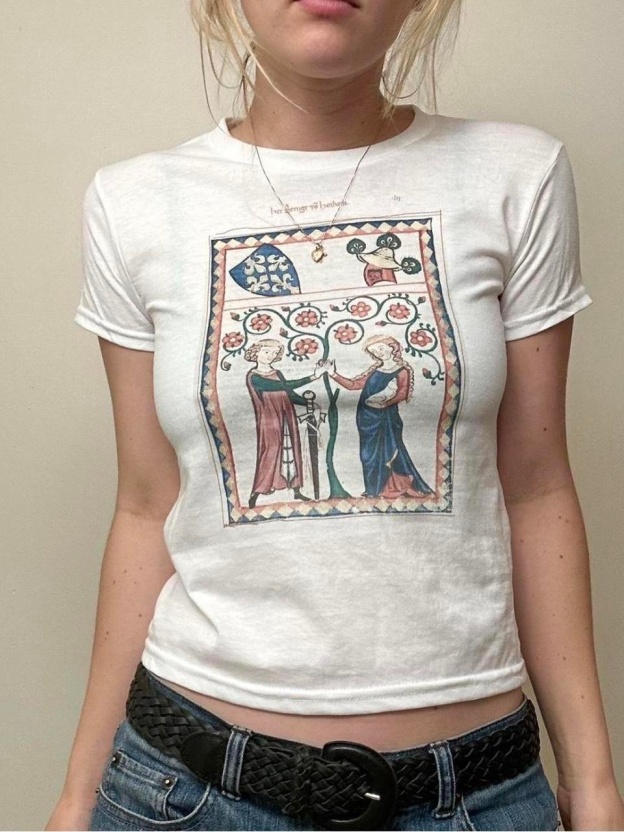 Women's White and Grey T-shirt