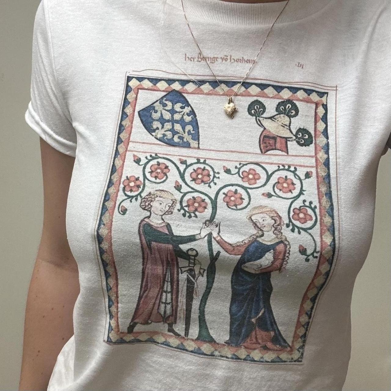 Women's White and Grey T-shirt