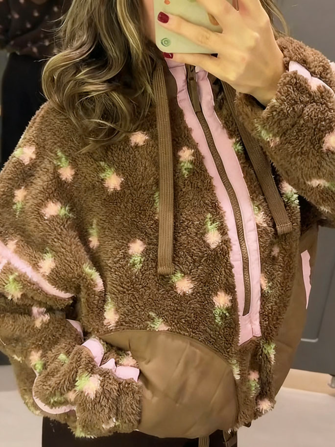 Fleece hooded jacket