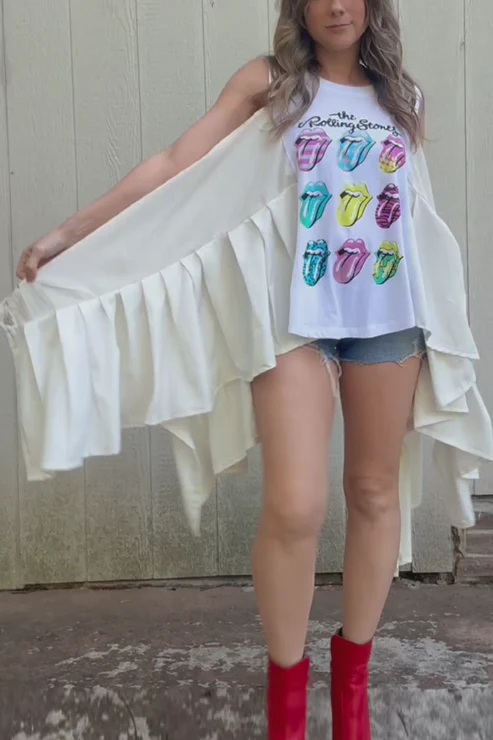 The Rolling Stones Graphic-Print Dolman-Sleeve Tee