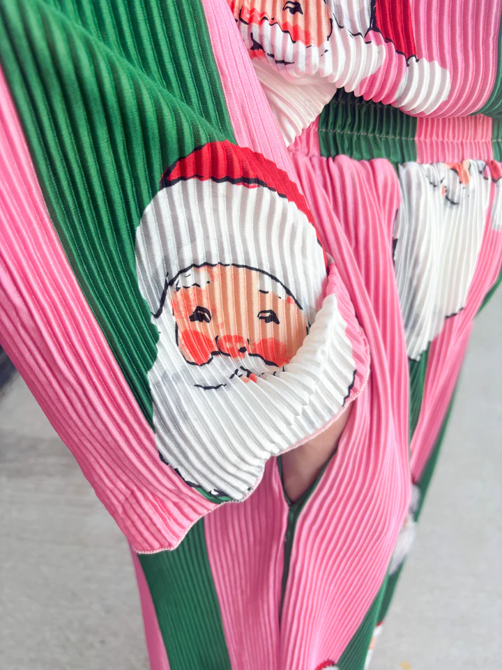 Pink/Green Santa Pajama Sets