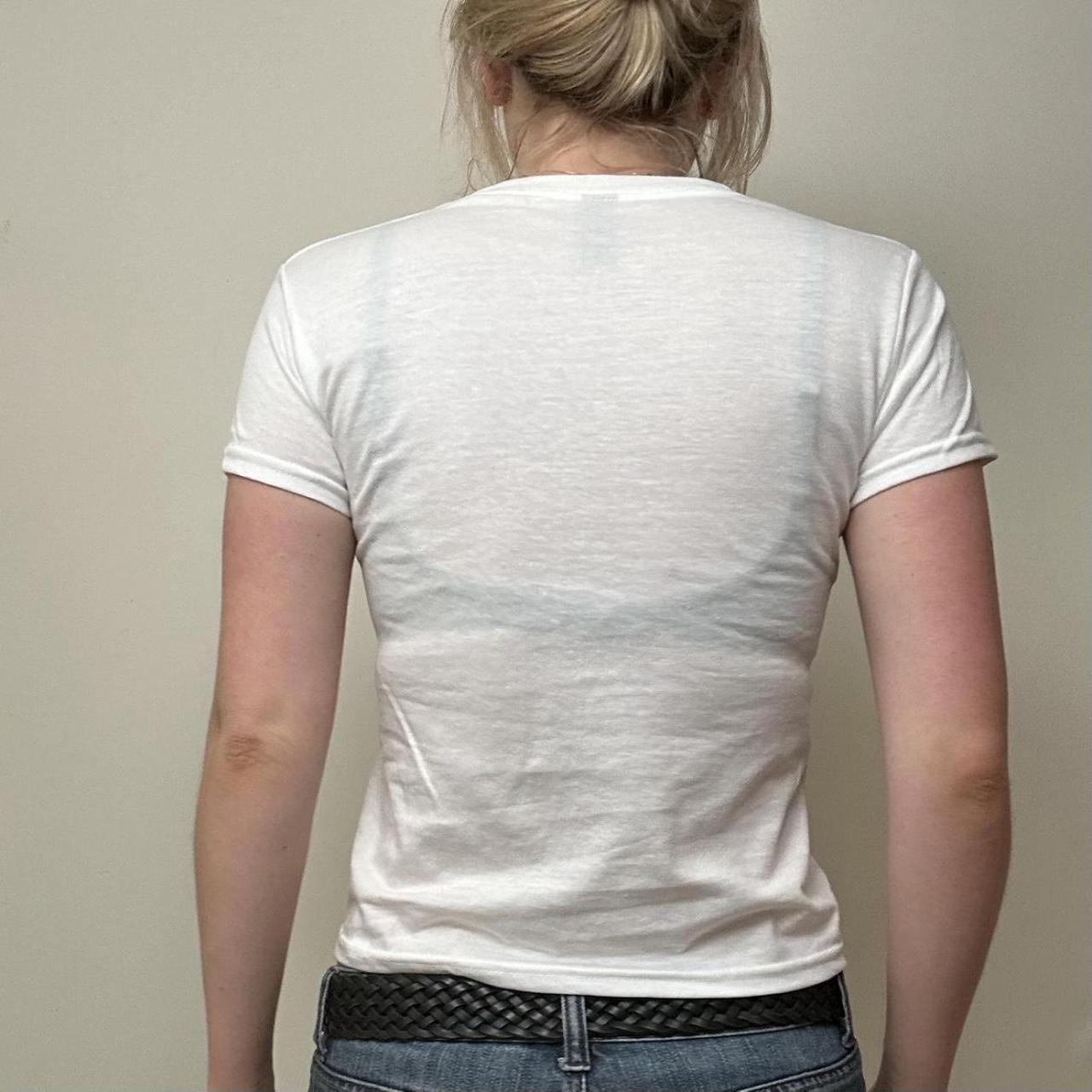 Women's White and Grey T-shirt