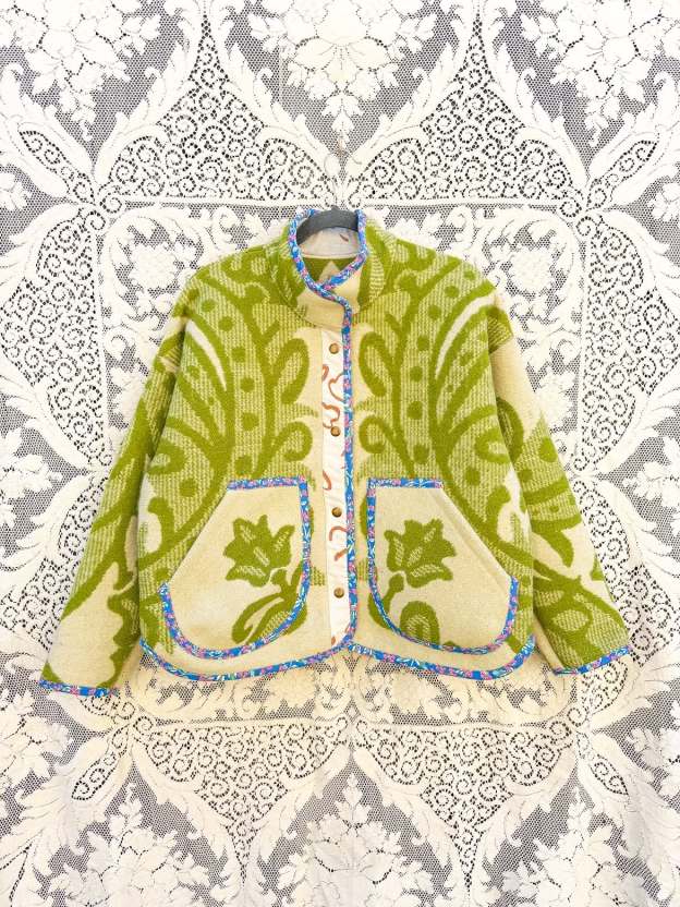 Vintage Green Floral Jacket