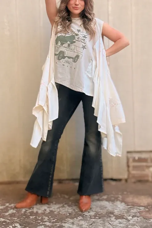 Bronco Graphic Print Dolman-Sleeve Tee