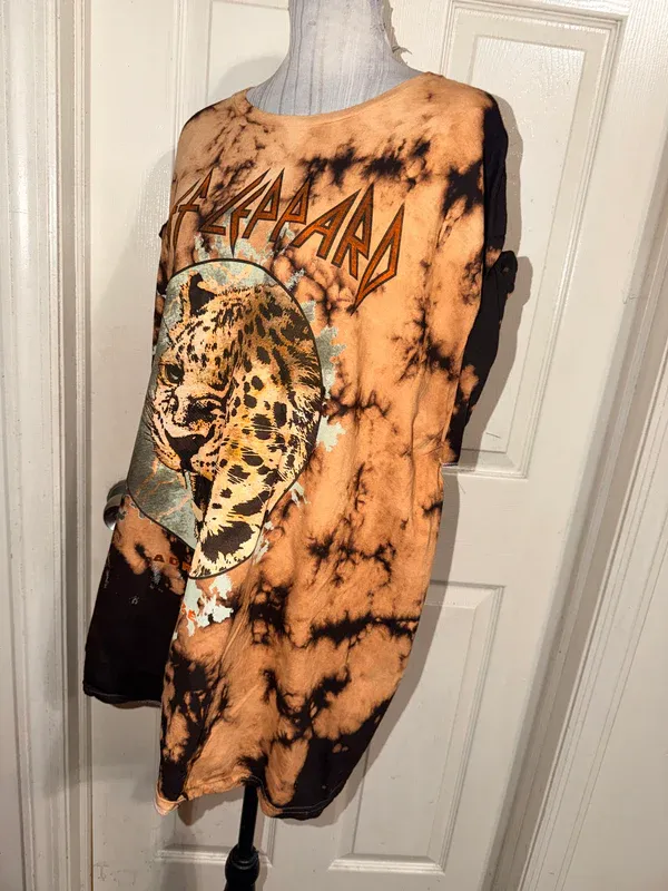 Def Leppard Oversized Distressed Tee