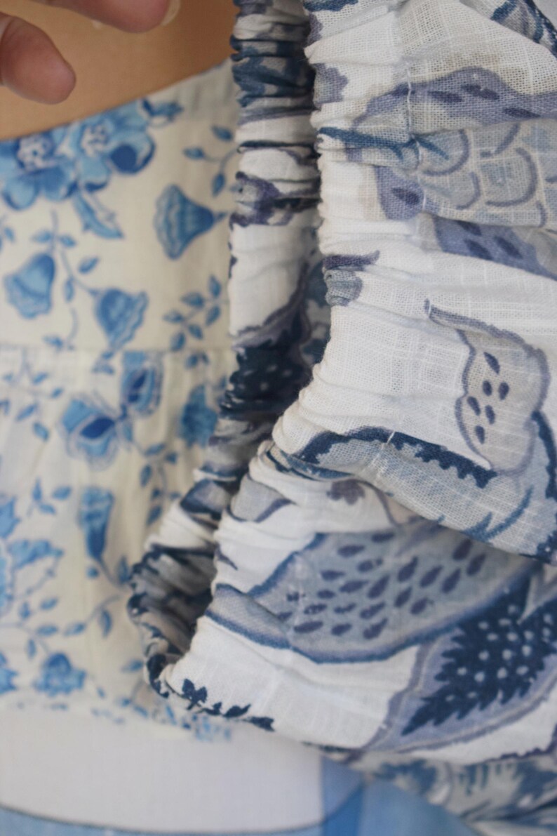 Original Blue Toile De Jouy Patchwork Maxi Dress