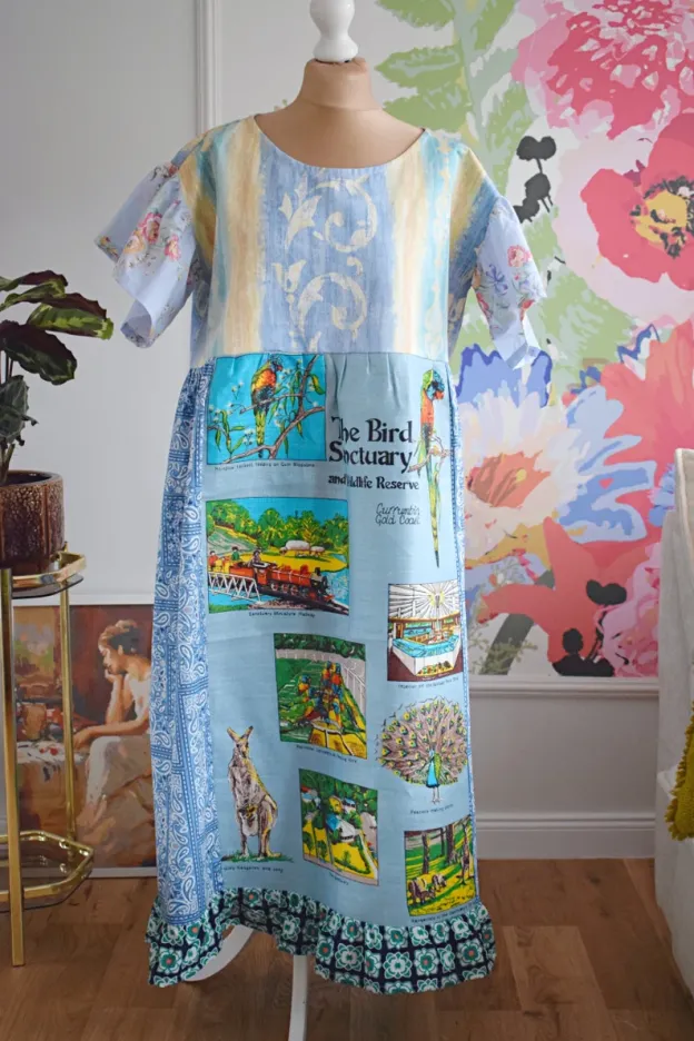 Australian Wildlife Patchwork Maxi Dress