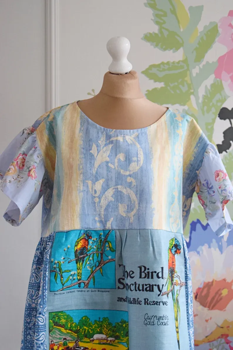 Australian Wildlife Patchwork Maxi Dress