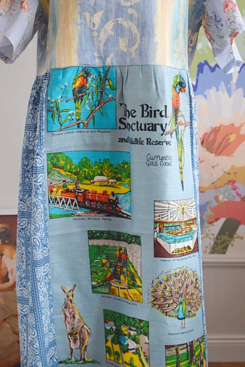 Australian Wildlife Patchwork Maxi Dress