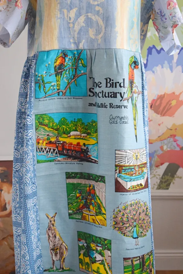 Australian Wildlife Patchwork Maxi Dress