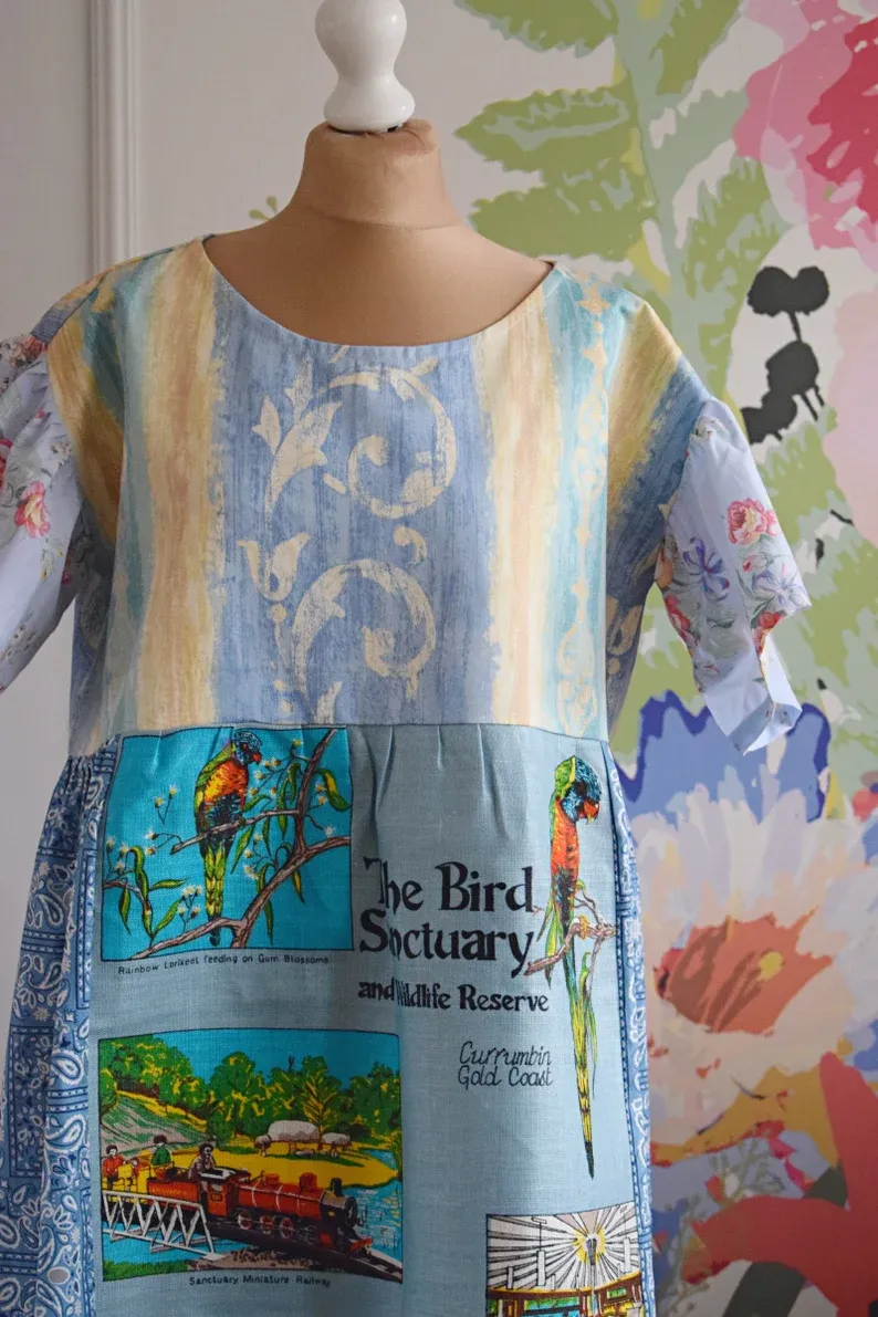 Australian Wildlife Patchwork Maxi Dress