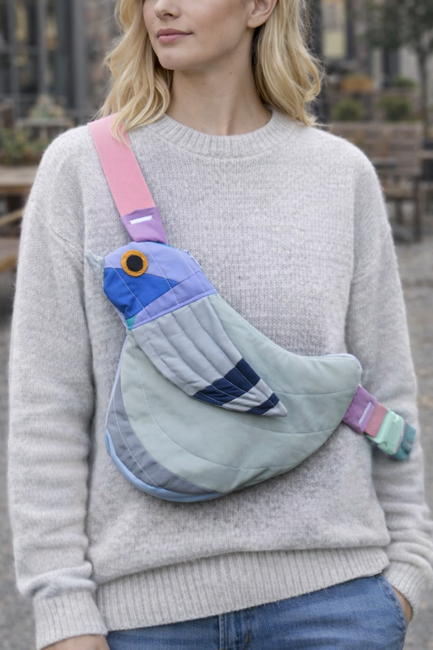 Pre-Order | Handcrafted-Fly Away Crossbody Bird Bag  - Pigeon