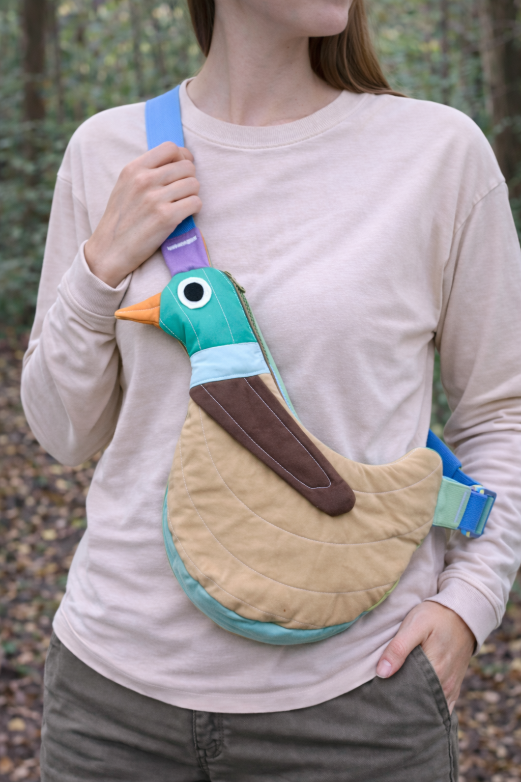 Pre-Order | Handcrafted-Fly Away Crossbody Bird Bag - Duck